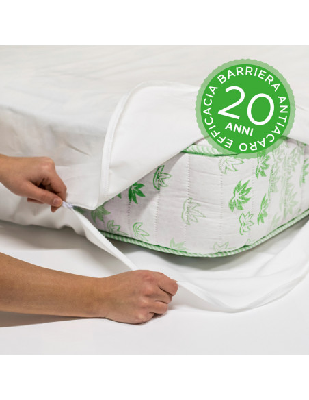 British Choice lino copricuscino impermeabile con cerniera Bed Bug Proof Pillow cover protegge contro acari della polvere White, batteri allergeni cotone terry Pillow Protector by 50 X 70 Cm 